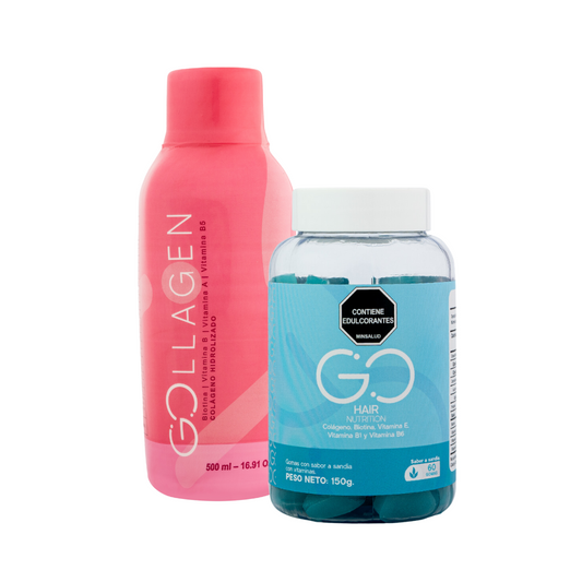 Combo Colágeno Hidrolizado + Go Hair: Piel Radiante, Cabello Fuerte y Uñas Saludables